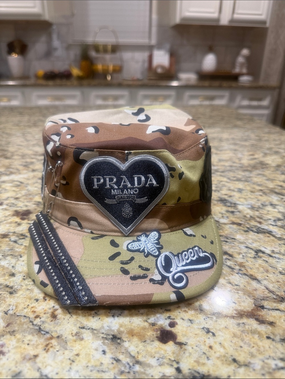 Camouflage Patch Cap in Tan, Brown, Green